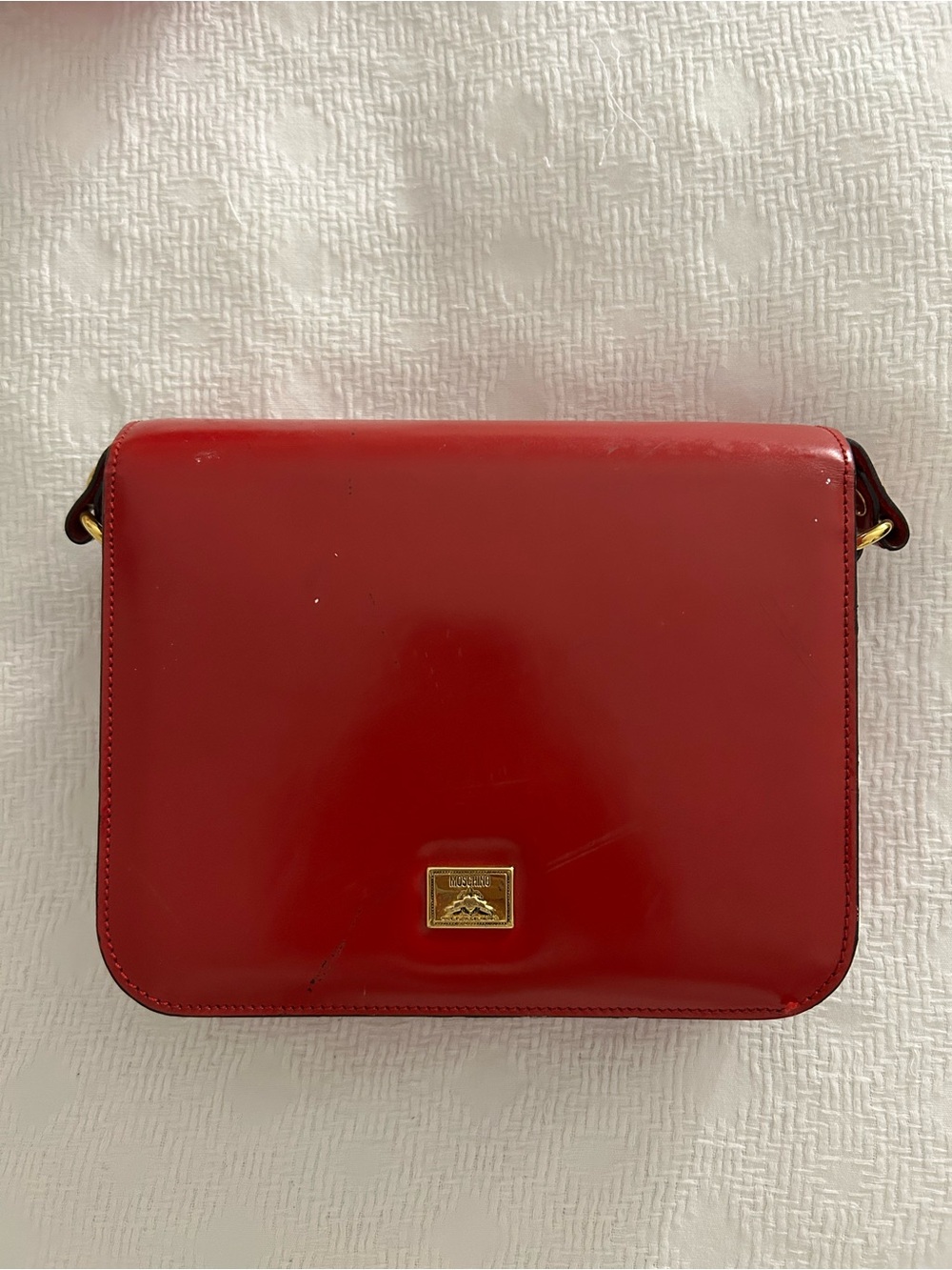 Vintage Moschino by Redwall Red Patent Leather Heart Crossbody bag Made in Italy - Picture 2 of 5